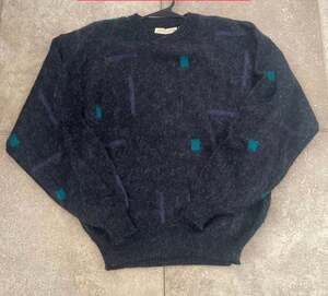 Vintage 80s 90s Adam Sloane Geometric Funky Sweater Size Large